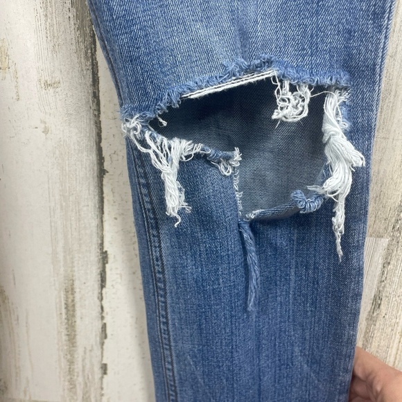 Abercrombie & Fitch 90's Slim Straight Ultra High Rise Jeans size 25 Distressed - Picture 10 of 11